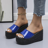 Niulatu Slippers Women Wedding Shoes Summer 2025 White Black Platform Wedges Slides Ladies Beach Slippers Shoes Woman DJSE