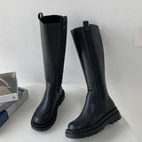 Niulatu Women's Knee High Boots Soft PU Women Long Boots Slip On Woman Boot Thick Platform Round Toe Female Shoes Autumn Winter 2025 DJSE