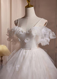 Niulatu A Line White Spaghetti Straps Sweet Mini Dress Homecoming Dress HZ1110