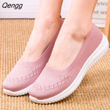 Niulatu Women Shoes 2025 Fashion Breathable Mesh Flat Shoes Flying Women Stretch Comfort Casual Shoes Women Loafers Sneaker Socks DJSE