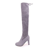 Niulatu to college 2025 Winter Women's Over The Knee Boots Women Suede Woman Skinny Knee High Heels Ladies Autumn Sexy Pumps Female Long Boot Shoes DJSE