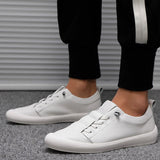 Niulatu Leather Shoes Men Sneakers Casual Male Footwear Fashion Brand White Shoes Mens Cow Leather White Sneakers A1697 DJSE