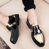 Niulatu leather shoes Casual Men Brogue Patent Leather Shoes Man lace up Oxford Dress Shoes Elevator Formal club party shoes DJSE