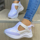 Niulatu Women Casual Shoes Thick Bottom Women's Flat Platform Thick Woman Shoes Mesh Hollow Casual Single Shoes Large Size DJSE