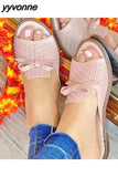 Niulatu Women Sandals Slippers Women 2025 Summer New Transparent Hollow Flat Sandals Fashion Shoes Casual Outside Slides DJSE