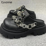 Niulatu punk metal rivets Sandals Women Slippers Platform Sandals Outdoor Clogs Thick Street Beach Slippers Flip Flops Garden Shoes DJSE