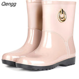 Niulatu Women Short Tube Rain Shoes Adult Water Boots Anti-skid Water Shoes Jelly Rubber Shoes Rain Boots rtg5 DJSE