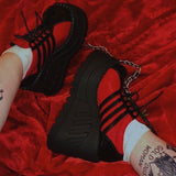 Niulatu 2025 Band Goth Platform Wedges Punk Chunky Mid Calf Boots Women Thick Heel Autumn Trendy Cosplay Casual Shoes Women DJSE