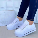 Niulatu Women's Flat Shoes Lace-up Platform Ladies Canvas Shoes 2025 Spring Summer Causal Female Vulcanized Shoes Woman Flats New DJSE