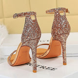 Niulatu Shoes Sexy High Heels Women Pumps Sparkle Sequins Stiletto Heels 10 Cm Party Shoes Women Heels Summer Women Sandals New DJSE