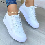 Niulatu Women's Shoes 2025 New Flat Shoes Sports Casual Fashion Versatile Sneakers Lace Up Large Size Temperament Solid Color Casual DJSE