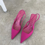 Niulatu for Women Summer 2025 Fashion Pumps Sandals Pointed Toe Thin Heels Sexy Ladies Shoes and Sandals Slip on Lolita Shoes Pump DJSE