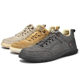 Niulatu Men's genuine Leather Casual Shoess lace up Trend Comfortable Men Shoes outdoor Sneakers British Fashion Men High Top Moccasins DJSE