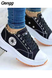 Niulatu Women Fashion Platform Low-top Women Single Shoes Thick-soled Candy Color Flats Female Canvas Shoes 2025 DJSE