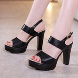 Niulatu 32-43 Block Heel Platform Sandals Summer 2025 Elegant High Heels Sandals Women Soft Leather Shoes for Office Model DJSE