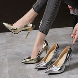 Niulatu Women Pumps Fashion Luxury Wedding Party Shoes Sexy Gold Silver Pointed Toe High Heels Women Shoes Stilettos Large Size 44 DJSE