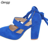 Niulatu Plus Size 35-43 Women Heels Chaussures Femme Gladiator Summer High Heels For Party Wedding Shoes Women Thick Heels DJSE