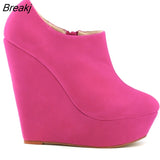 Niulatu Winter Boots For Women Wedges Platform Flock Women's Ankle Fashion Short Boot Shoes Woman DJSE