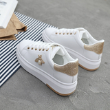 Niulatu Women Casual Shoes 2025 New Women Sneakers Fashion Breathable PU Leather Platform White Women Shoes Soft Footwears Rhinestone DJSE