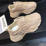 Niulatu Sneakers Women Fashion Comfortable Platform Vulcanize Shoes Autumn Lace Up Flats Casual Ladies Footwear Summer Basket DJSE