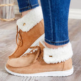 Niulatu Size Women Cotton Shoes 2025 Winter Keep Warm Plus Velvet Ladies Flats Loafers Comfortable Non-Slip Female Snow Ankle Boots DJSE