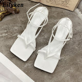 Niulatu 2025 Ankle Strap Women Sandals Fashion Brand Thin High Heel Gladiator Sandal Shoes Narrow Band Party Dress Pump Shoes DJSE