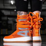 Niulatu Shoes Fashion Sneakers Men Motorcycle Desert Boots High Top Sneakers Cross Strap Trainers Adult Footwear Size 46 DJSE