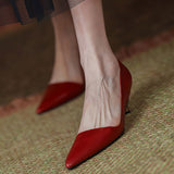 Niulatu Mujer Pointy Low Heel Women Shoes 2025 New Spring Single Shoe A Foot Off Fashion Shallow Mouth Women Shoes Tacones DJSE