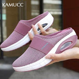 Niulatu Women Sandals Fashion Wedges Platform Shoes Female Slides Slippers Breathable Mesh Lightweight Ladies Footwear DJSE