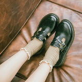 Niulatu literary Retro Women's Shoes Thick Bottom Mori Girl Japanese Mary Jane Single Shoes College Style DJSE