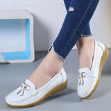 Niulatu Women Flats Ballet Shoes Cut Out Leather Breathable Moccasins Women Boat Shoes Ballerina Ladies Casual Shoes DJSE
