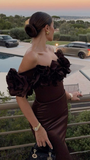 Niulatu Luxury Mermaid Evening Dress Off The Shoulder Long Prom Dress HZ1007
