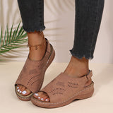Niulatu Summer Women Platform Rome Sandals PU Leather Wedges Beach Sandalias Woman Open Toe Solid Casual Shoes Plus Size 43 DJSE