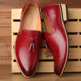 Niulatu Men Slip on Dress Office Wedding Shoes Men Pointed Toe Dress Leather Shoes Luxury Italian Style Formal Party Shoes hj65 DJSE