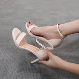 Niulatu Women Wedding Shoes 8cm High Heels Simplicity Basic Sandals Apricot Black Heels leather Pumps Lady AD1188 DJSE