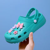 Niulatu Women Clogs Shoes Cute Cartoon Garden Sandals Women Non-slip Lightweight Slides Ladies Summer Casual Beach Sandals DJSE