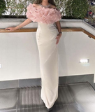 Niulatu Pleated Off Shoulder Sheath Long Evening Dress Party Dress HZ1007