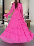Niulatu Chiffon Layered Spliced Ruffles Prom Dress Evening Dress HZ1007