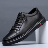 Niulatu Genuine Leather Shoes Men Footwear Soft Leather Mens Casual Shoes Flat Brand Male Footwear Black Brown A4906 DJSE
