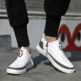 Niulatu New Mens Leather Casual Shoes White Tenis Footwear for Men Fashion Comfortable Autumn Male Flats Slip on Man Loafers Shoe DJSE