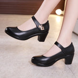 Niulatu Black White Elegant Middle Heel Ladies Wedding Bride High Heels Shoes Women Pumps Small Plus Size 33 43 Tacones Mujer DJSE