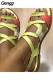 Niulatu Women Sandals Rome Shoes 2025 Summer New Rome Flats Slippers Beach Sport Casual Ladies Shoes Soft Mujer Slides Bohemian Zapatos DJSE
