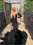 Niulatu black girl long prom dress mermaid dress HZ0113