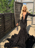 Niulatu black girl long prom dress mermaid dress HZ0113