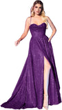 Niulatu Women's Glitter Prom Dresses Long with Slit 2025 Spaghetti Strap Formal Evening Party Maxi HZ1007