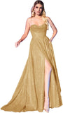 Niulatu Women's Glitter Prom Dresses Long with Slit 2025 Spaghetti Strap Formal Evening Party Maxi HZ1007