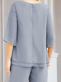 Niulatu Chiffon Mother of The Bride Dress Plus Size Pant Suits Ruffle HZ1007