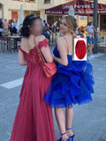 Niulatu Women's Puffy Ruffle Short Homecoming Dress Tull Tutu Prom Dress V Neck Formal Party HZ1007