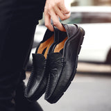 Niulatu Mens Shoes Casual Luxury Brand Summer Men Loafers Genuine Leather Moccasins Light Breathable Slip on Boat Shoes JKPUDUN DJSE