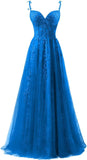 Niulatu Applique Tulle Prom Dresses for Women 2025 Spaghetti Straps Ball Gown Formal Evening Party Gown with HZ1007